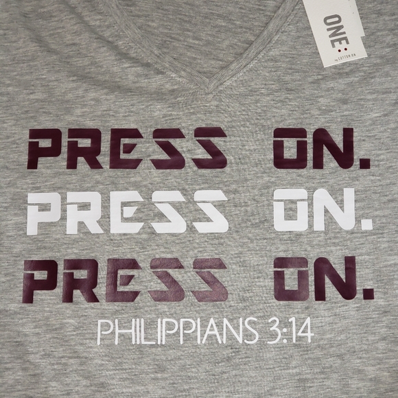 LOV Boutique. PRESS ON Deep V Neck Tshirt - Picture 2 of 8